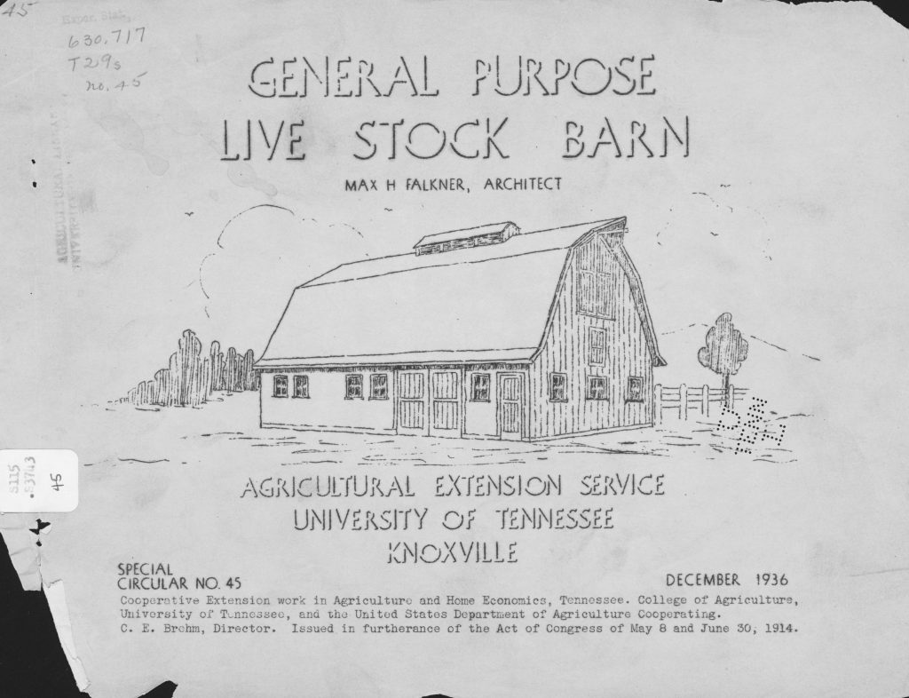 Plans for a General Purpose Live Stock Barn, 1936
