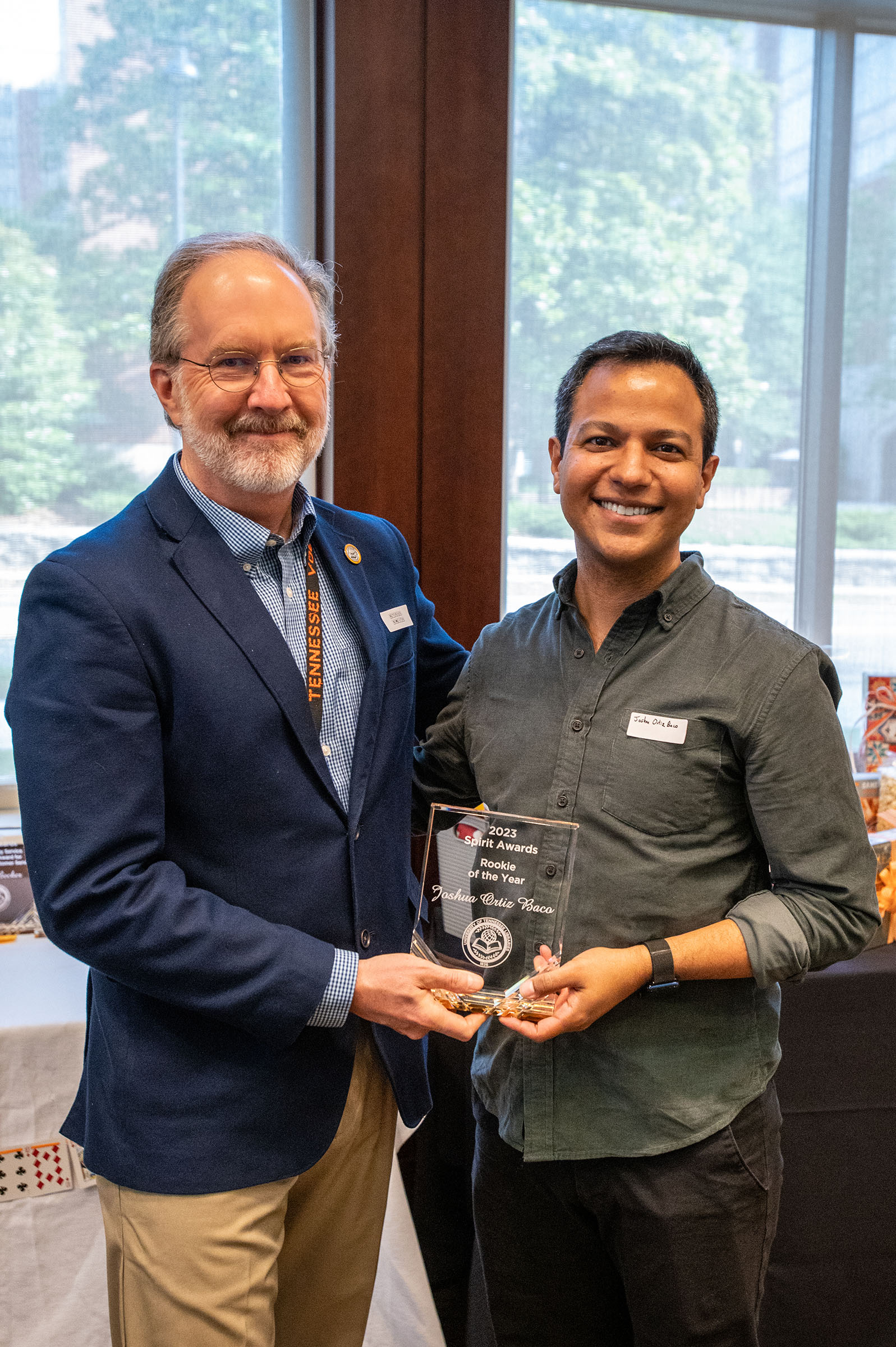 Joshua Ortiz Baco with the dean