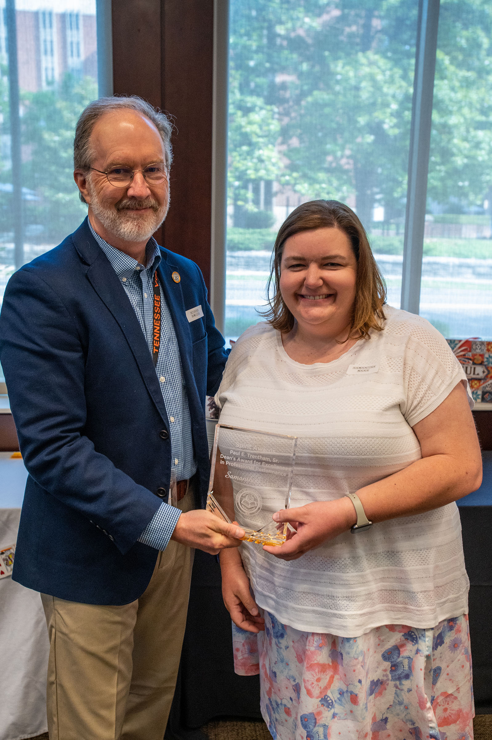 Samantha Ward accepts her award