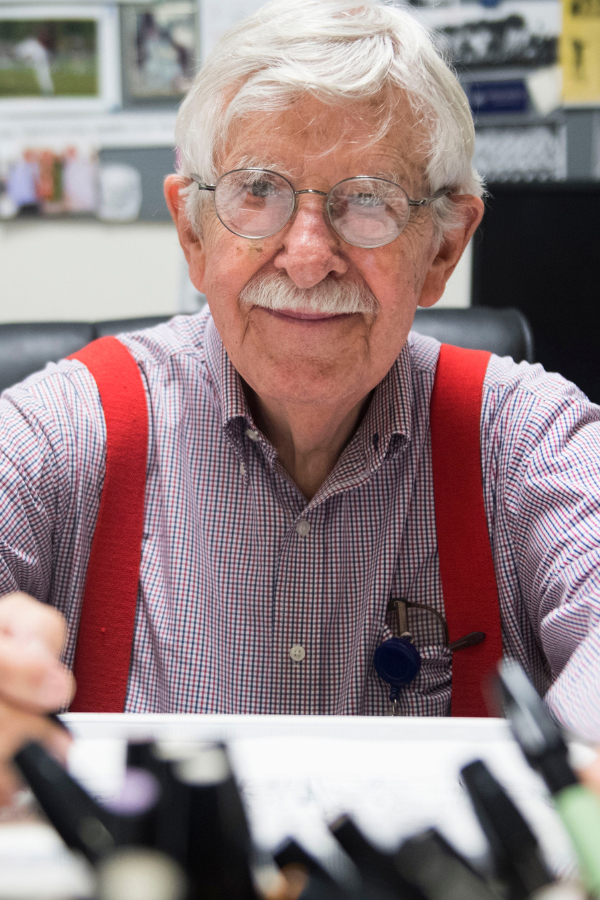 Charlie Daniel at his drawing board