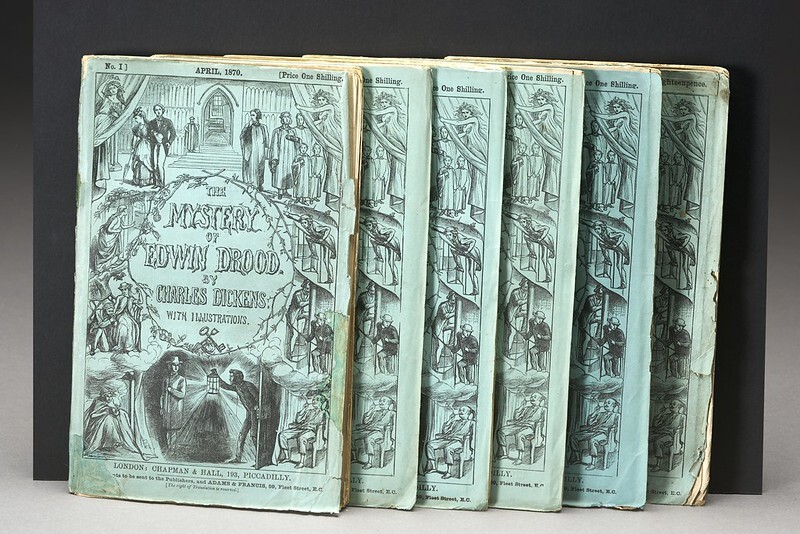 The original, serialized version of Charles Dickens’ unfinished novel, The Mystery of Edwin Drood, 1870. 
