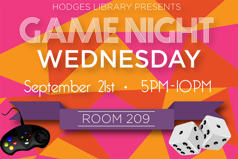 graphic: Game Night at Hodges Library