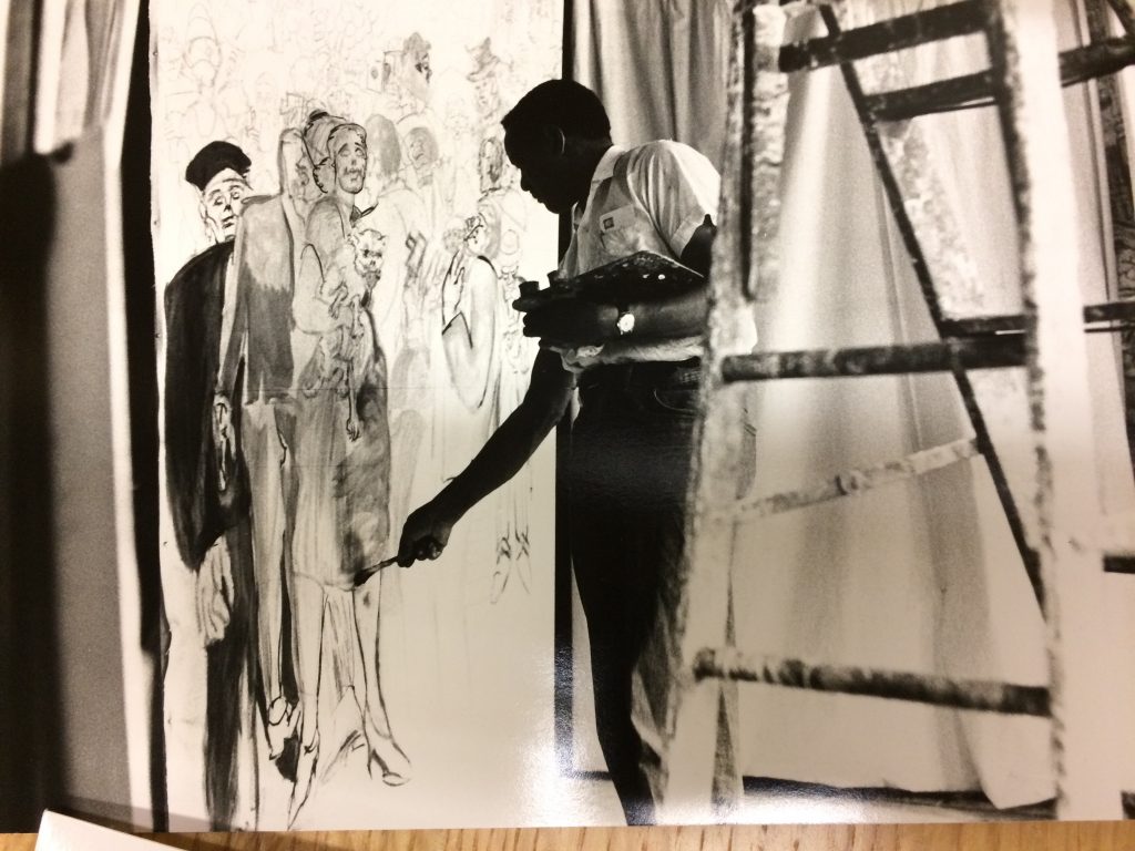 photo of Joseph Delaney at work in his studio