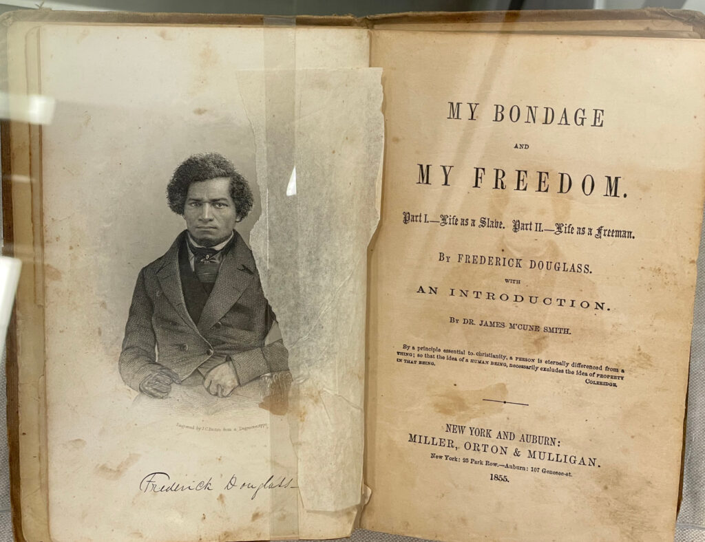 Signed copy of “My Bondage and My Freedom” by Frederick Douglass