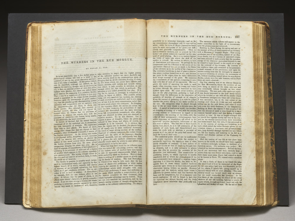 “The Murders in the Rue Morgue,” by Edgar Allan Poe, 1841.