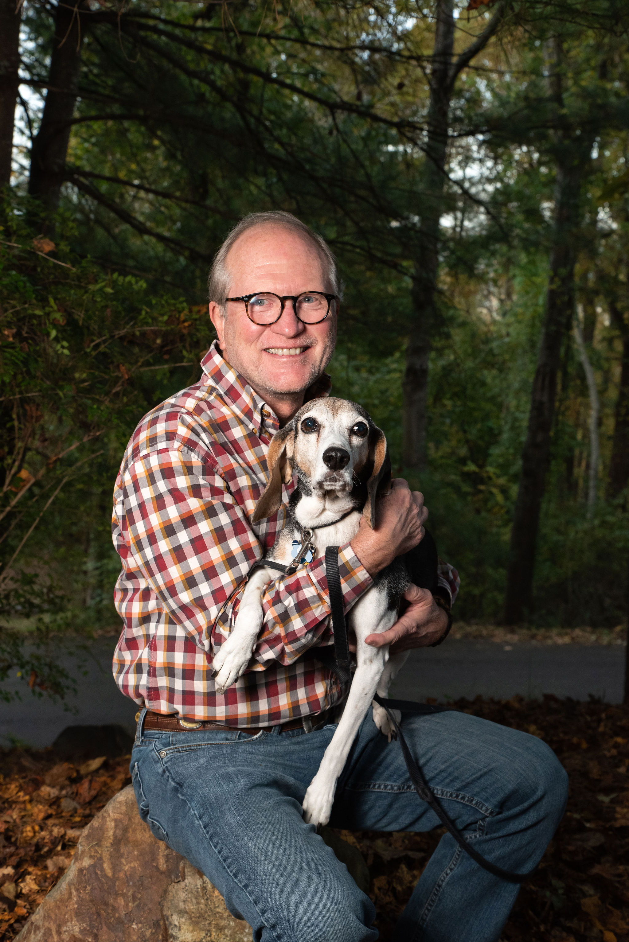 Terry Roberts with his dog Bodie