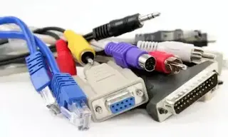 a small bundle of computer cables