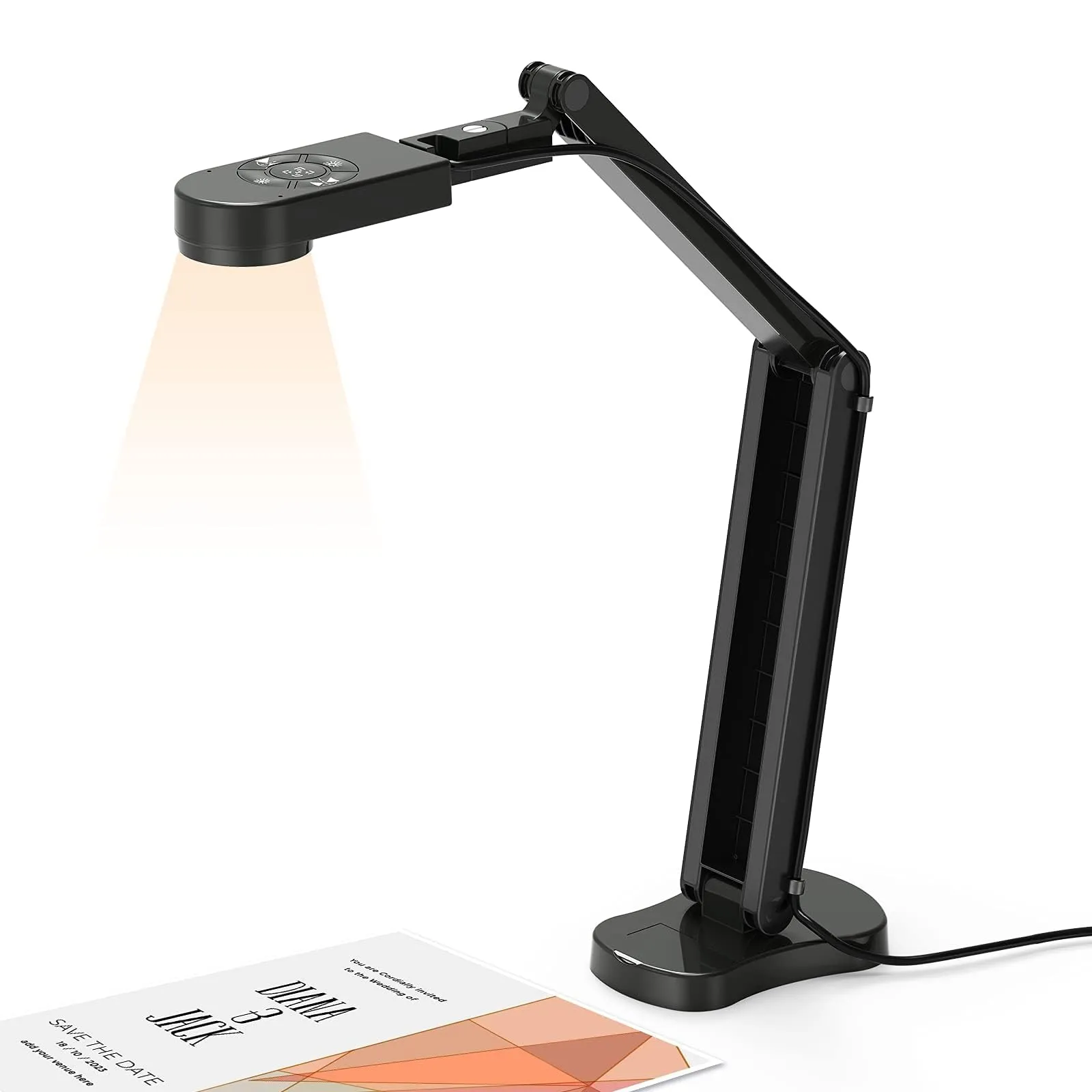 camera for top-down task lighting on a desk 