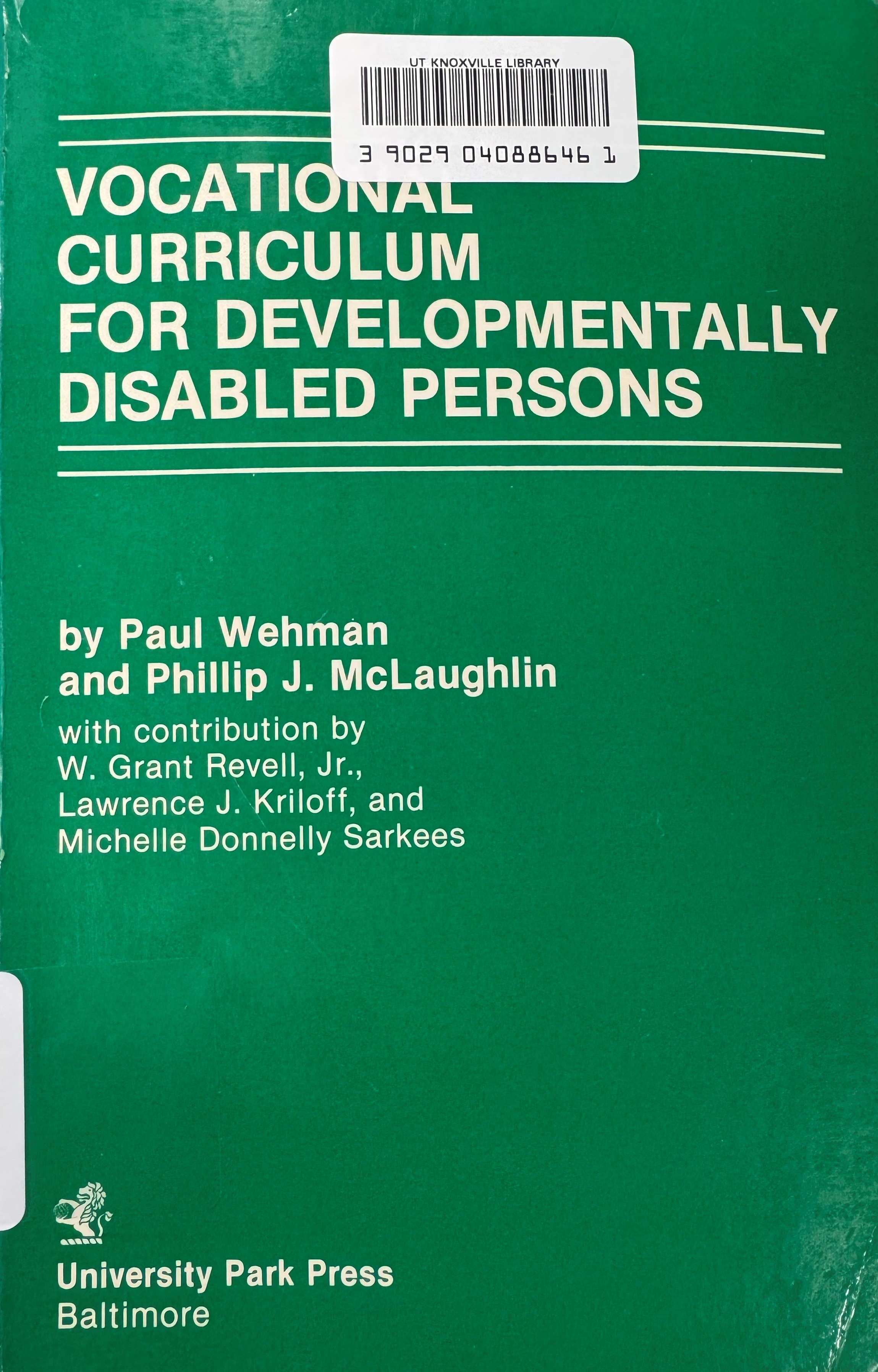 Book cover for Vocational Curriculum for Developmentally Disabled Persons