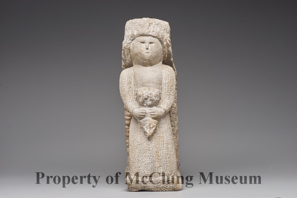 Gray limestone sculpture, "Bride" by William Edmondson