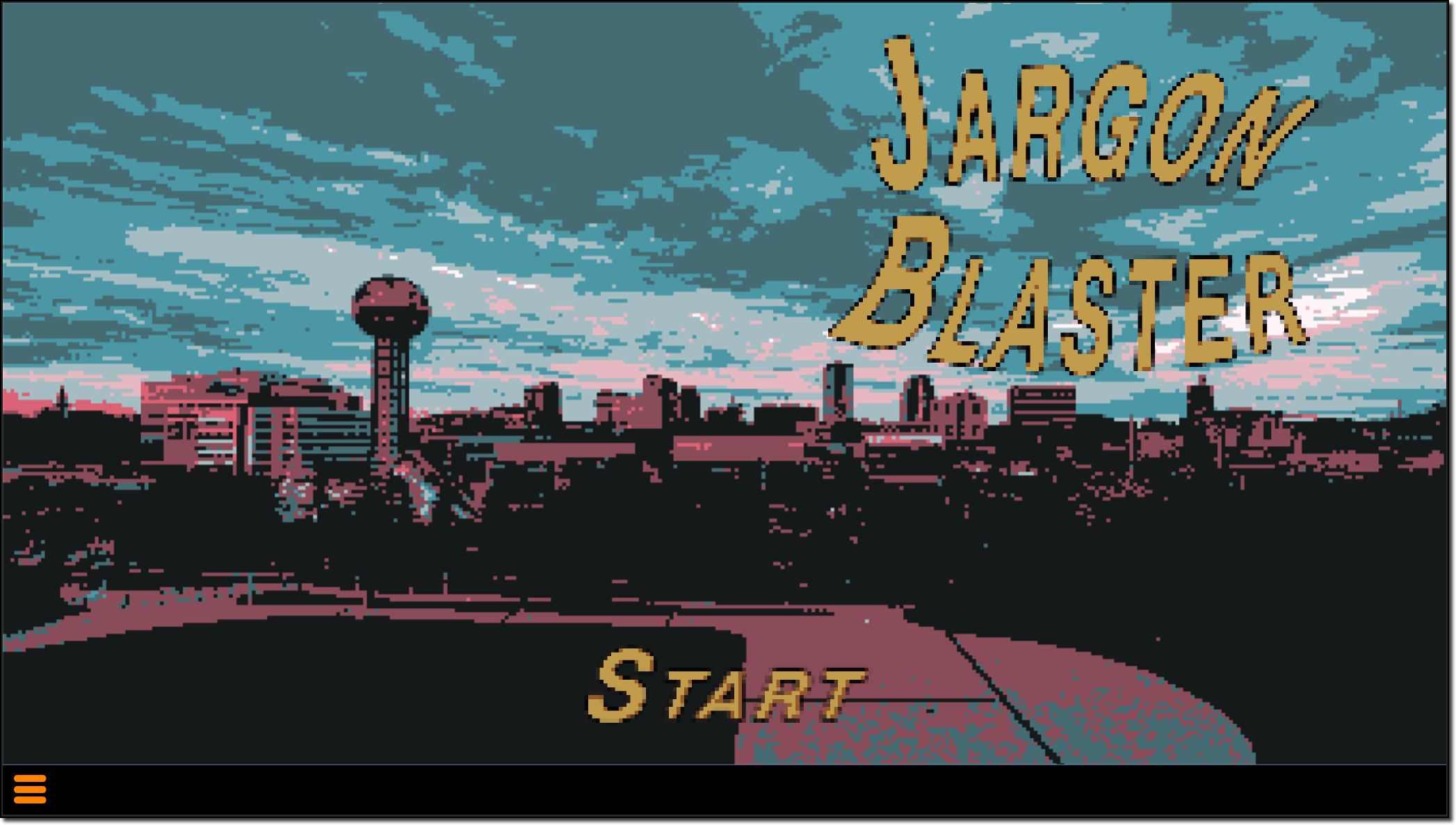 screen from UT Libraries' "Jargon Blaster" tutorial features Knoxville cityscape