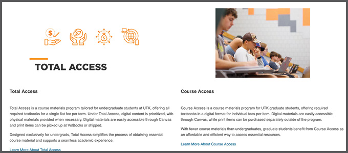 screen capture of Total Access website