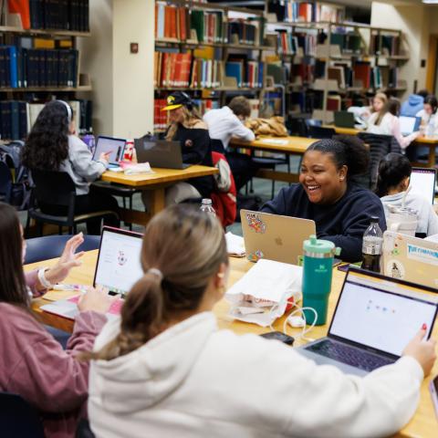 students studying in Hodges Library